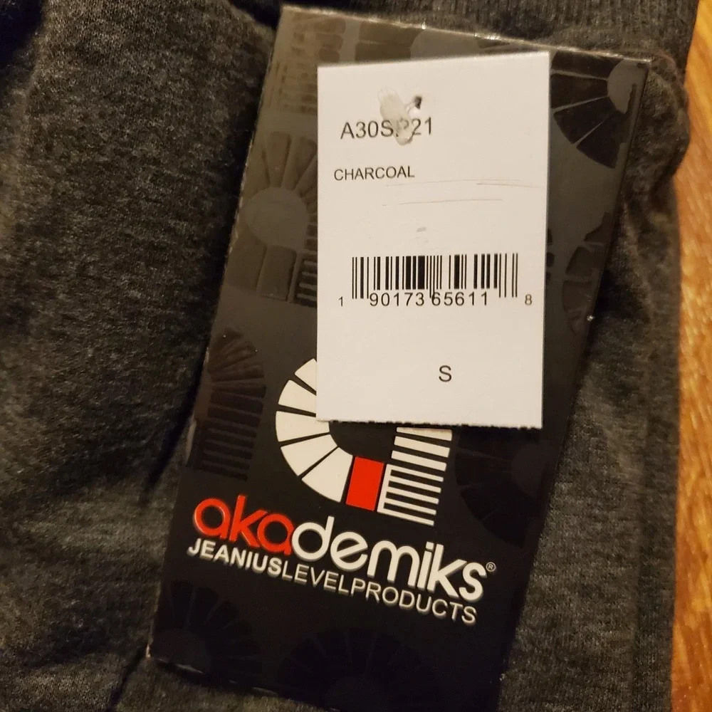 Akademiks Sweatpants Joggers Men Small Charcoal Fleece Moto Zipper Pockets - Picture 7 of 9